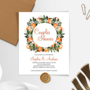 Lámina Invitación a la ducha de las parejas florales del 
