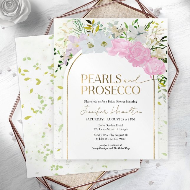 Lámina Invitación a la ducha de las perlas y el prosecco (Subido por el creador)