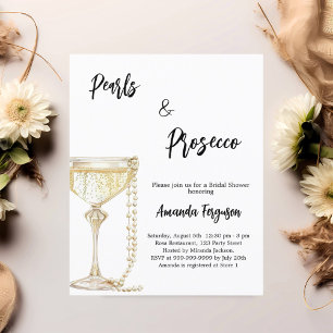Lámina Invitación a la ducha de las perlas y el prosecco