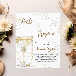 Lámina Invitación a la ducha de las perlas y el prosecco
