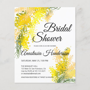 Lámina Invitación a la ducha de novia acuarela de presupu