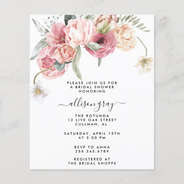 Lámina Invitación a la ducha de novia | Annabeth (Anverso)