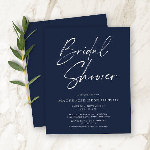 Lámina Invitación a la ducha de novia azul de la marina m