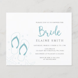 Lámina Invitación a la ducha de novia Blue Flip Flops Bea
