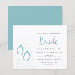 Lámina Invitación a la ducha de novia Blue Flip Flops Bea