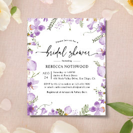 Lámina Invitación a la ducha de novia Boho Lavender