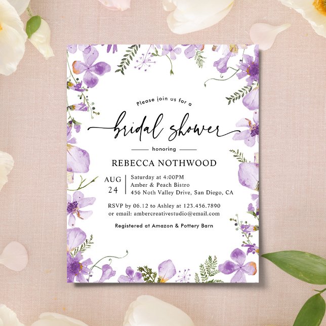 Lámina Invitación a la ducha de novia Boho Lavender (Subido por el creador)