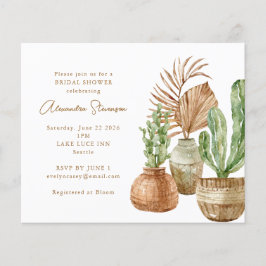 Lámina Invitación a la ducha de novia Cactus Pampas