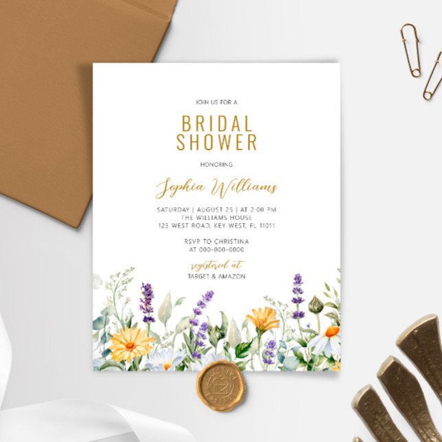 Lámina Invitación a la ducha de novia Chamomile & Eucalyp (Subido por el creador)