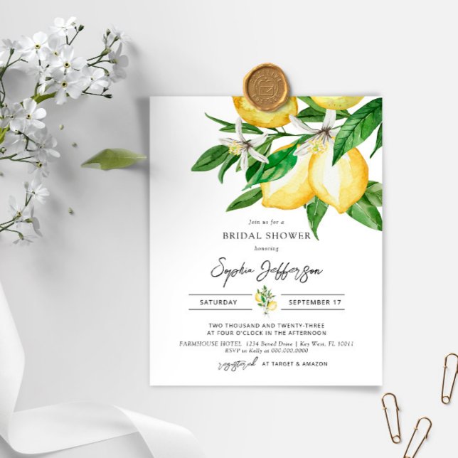 Lámina Invitación a la ducha de novia con energía de limó (Subido por el creador)