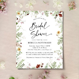 Lámina Invitación a la ducha de novia con flores silvestr