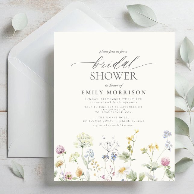 Lámina Invitación a la ducha de novia con flores silvestr (Subido por el creador)