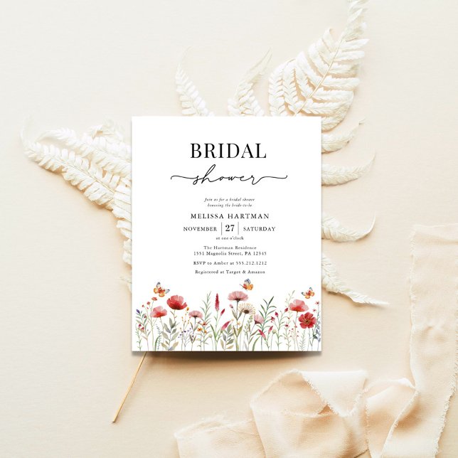 Lámina Invitación a la ducha de novia con flores silvestr (Subido por el creador)
