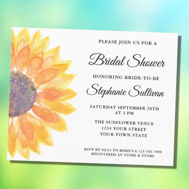 Lámina Invitación a la ducha de novia con girasol presupu (Subido por el creador)