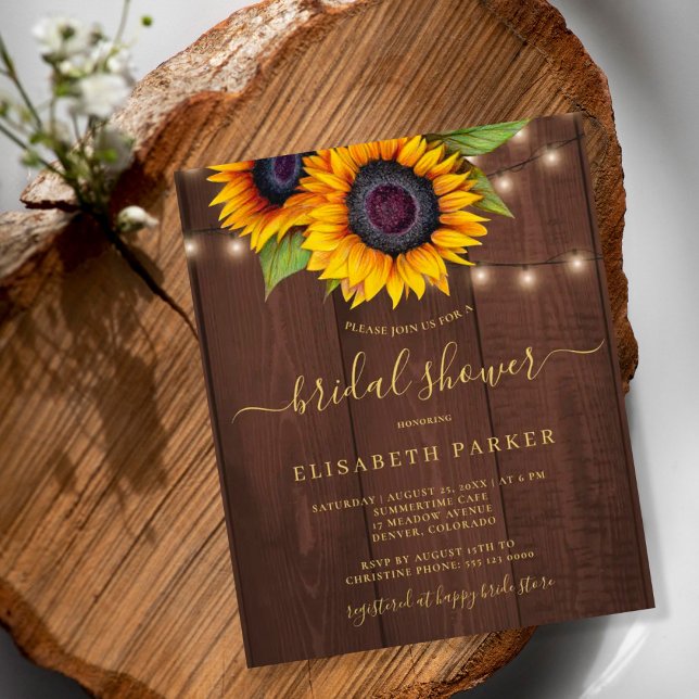 Lámina Invitación a la ducha de novia con girasol ruso BU (Subido por el creador)