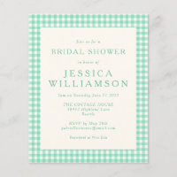 Invitación a la ducha de novia con leche de menta 