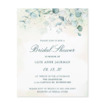 Invitación a la ducha de novia con presupuesto de 