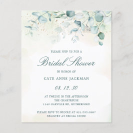 Lámina Invitación a la ducha de novia con presupuesto de 