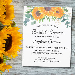 Lámina Invitación a la ducha de novia con vegetación de g