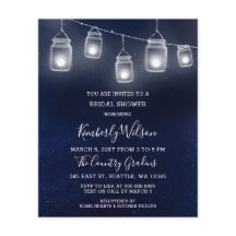 Invitación a la ducha de novia de Budget Mason Jar