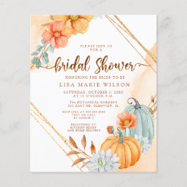 Lámina Invitación a la ducha de novia de calabazas rustic