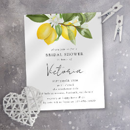 Lámina Invitación a la ducha de novia de Citrus Lemons