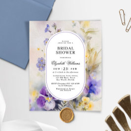 Lámina Invitación a la ducha de novia de color de agua rú