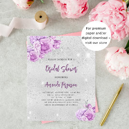 Lámina Invitación a la ducha de novia de color rosa plate