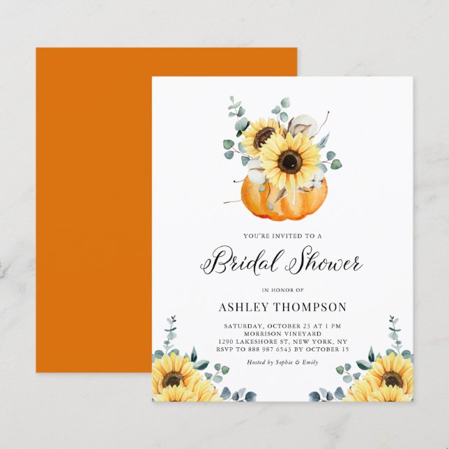Lámina Invitación a la ducha de novia de crema de sol de  (Anverso / Reverso)