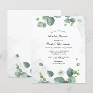 Lámina Invitación a la ducha de novia de eucalipto de pre