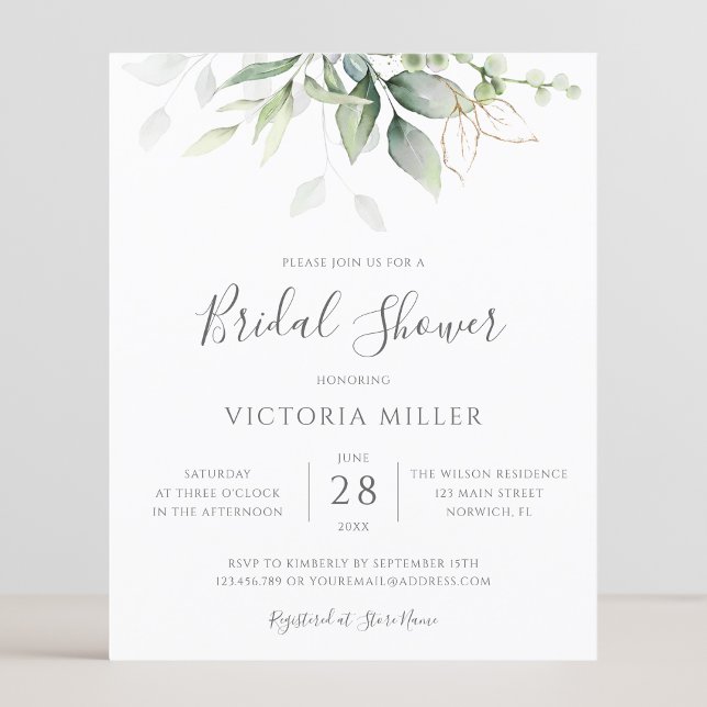 Lámina Invitación a la ducha de novia de eucalipto de pre (Subido por el creador)