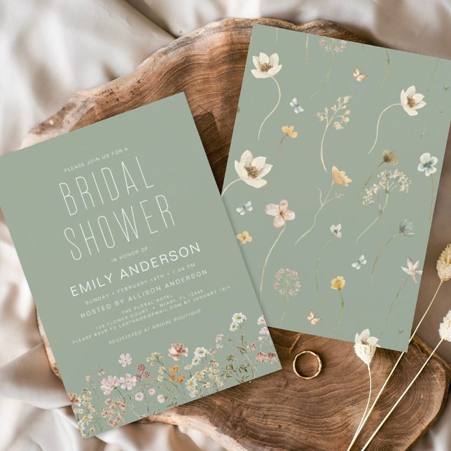 Lámina Invitación a la ducha de novia de flor silvestre v (Subido por el creador)
