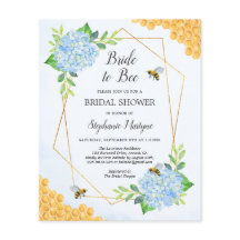 Invitación a la ducha de novia de Hydrangea Azul