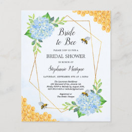 Lámina Invitación a la ducha de novia de Hydrangea Azul