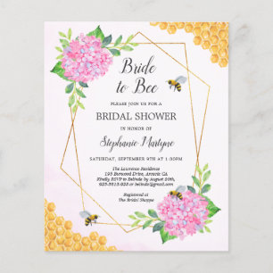 Lámina Invitación a la ducha de novia de Hydrangea Rosa
