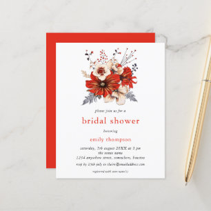Lámina Invitación a la ducha de novia de la crema roja pr