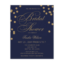 Invitación a la ducha de novia de la Marina Gold C