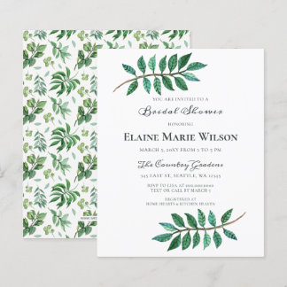 Lámina Invitación a la ducha de novia de la vegetación de