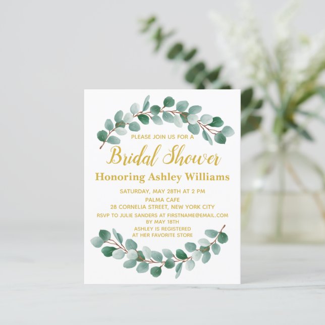 Lámina Invitación a la ducha de novia de la vegetación mo (Anverso de pie)