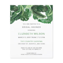 Invitación a la ducha de novia de la vegetación tr