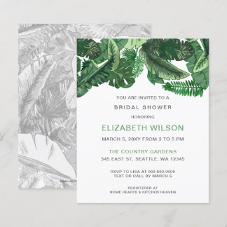 Lámina Invitación a la ducha de novia de la vegetación tr