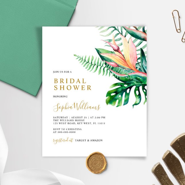 Lámina Invitación a la ducha de novia de la vegetación tr (Subido por el creador)