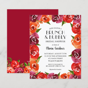 Lámina Invitación a la ducha de novia de las flores de co
