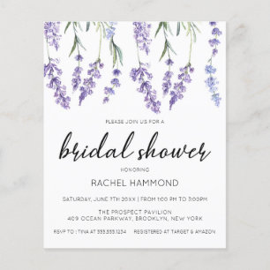 Lámina Invitación a la ducha de novia de lavanda de presu