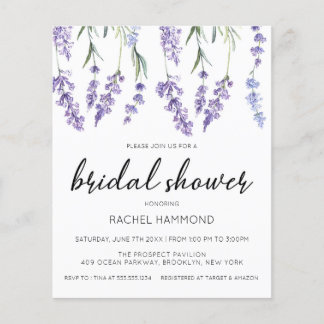 Lámina Invitación a la ducha de novia de lavanda de presu