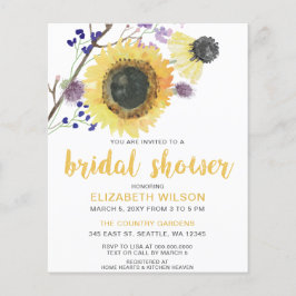 Lámina Invitación a la ducha de novia de los girasoles de