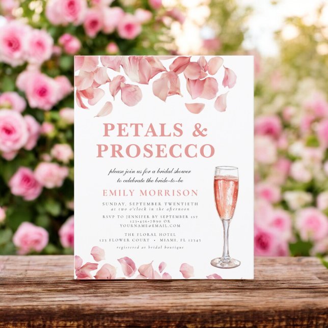 Lámina Invitación a la ducha de novia de Petals y Prosecc (Subido por el creador)