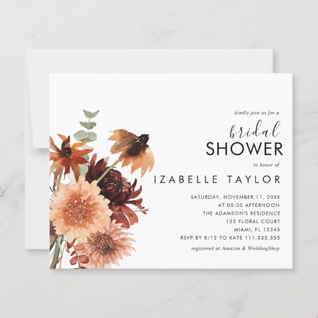 Lámina Invitación a la ducha de novia de Terracotta en ot (Anverso)