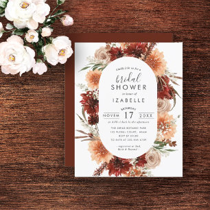 Lámina Invitación a la ducha de novia de Terracotta Fall