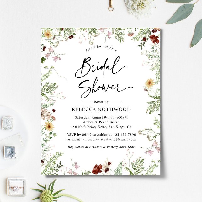 Lámina Invitación a la ducha de novia del Boho Florals Cu (Subido por el creador)